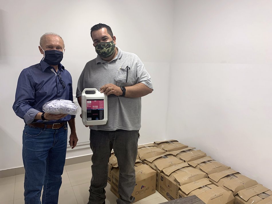 Simemae entrega mais 1.050 máscaras e 290 litros de álcool em gel para indústrias de Três Lagoas